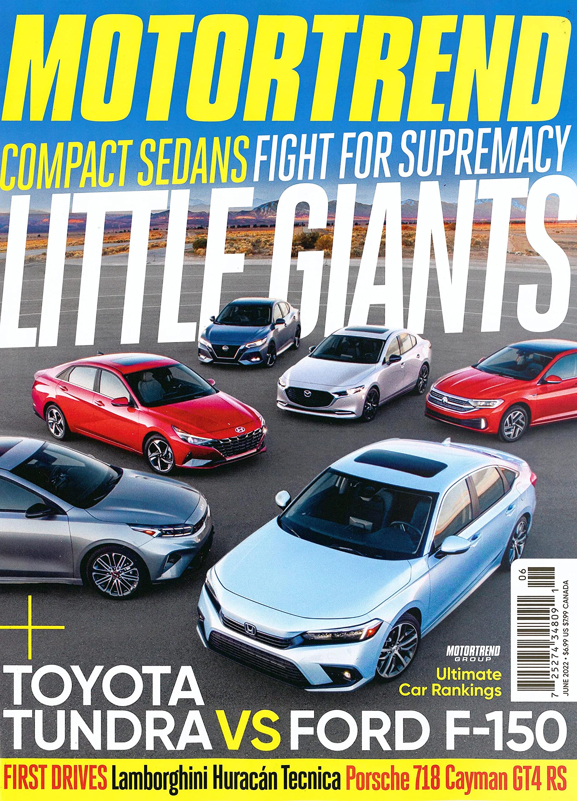 MOTORTREND NAGAZINE - JUNE 2022 - LITTLE GIANTS - COMPACT SEDANS FIGHT ...