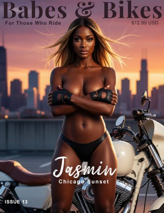 Babes & Bikes Magazine - August 2026 - Jasmin cover featuring Jasmin