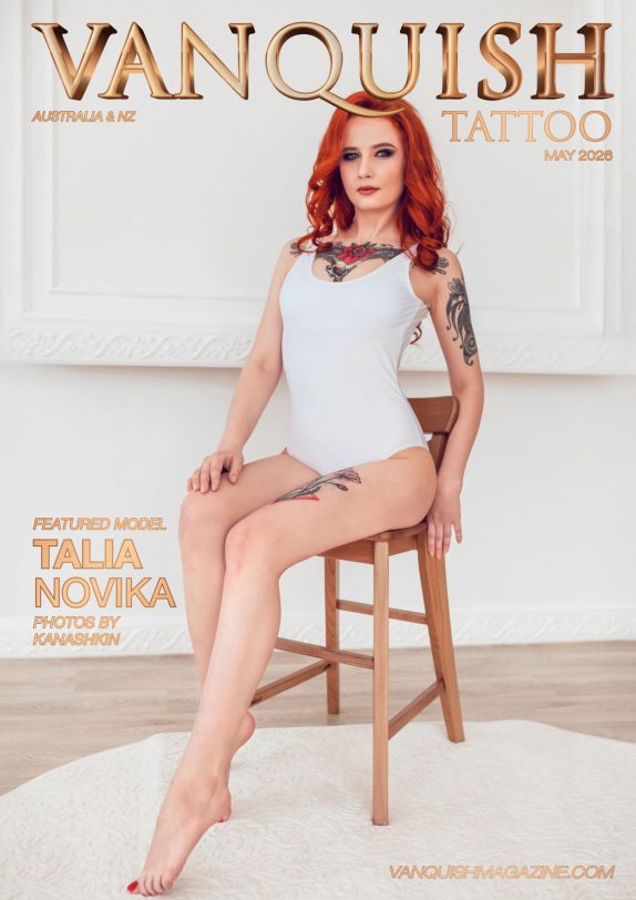 Vanquish Tattoo Magazine - May 2026 - Talia Novika cover featuring Talia Novika